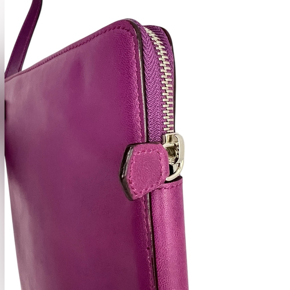 Elena Ghisellini Purple Leather 11" Tablet Case Cross body Padded Bag - Picture 9 of 14